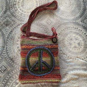 The Sak Peace Sign Boho Knit Purse